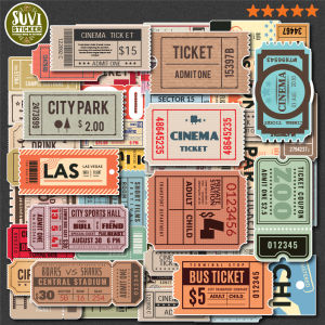 Sticker Vintage Ticket chống nước dán laptop điện thoại đàn guitar mũ bảo hiểm. MSP: SV22