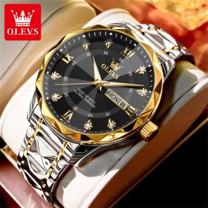 OLEVS  luxury watch for men  original stainless steel waterproof calendar luminous diamond watch