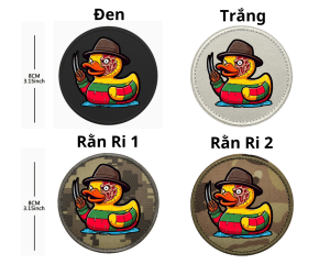 Patch_Velcro dán in KTS Vịt Ngộ Nghĩnh Dễ ThươngViền thêu tinh xảomặt gai dán lên quần áo