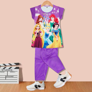 Kids Terno For tshirt+pants Girls Set Babae Cartoon Clothing Child Tops UGA063