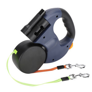 Retractable Dog Leash for 2 Dogs Tangle-Free Dog Walking Belt with Flashlight Double Dog Training Lead for Medium Small Dogs