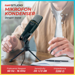 COD TaffSTUDIO Mikrofon Kondenser Studio Profesional Microphone with Stand / Mikrofon Kondenser Studio dengan Stand Professional Condenser Microphone with Shock Proof Mount - SF-666