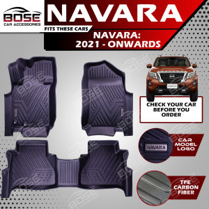 TPE Carbon Fiber Car Deep Dish Matting for Nissan Navara 2021 Onwards / Mats / Floor Liner TPE Elegant Design Accessories Accessory HP