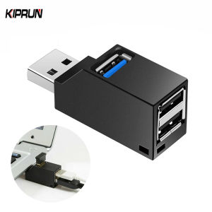 KIPRUN USB 3.0 HUB Adapter Extender Mini Splitter Box 3 Ports Portable Fast Data Transfer USB Splitte for PC Laptop Macbook Mobile Phone High Speed U Disk Reader