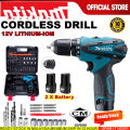 Virginex【In stock】Cordless Hammer Drill Multi-Function Makita Cordless Drill Screwdriver Impact Hand Drill 电钻 Screwdriver 3 in 1 Strong power &Long Endurance lithium battery. 