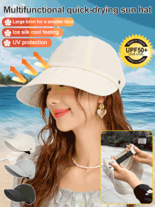 Multifunctional Quick-Drying Sun Hat Adjustable Korean Style Ponytail Sun Hat Foldable Beach Caps Adjustable Wide Brim Caps