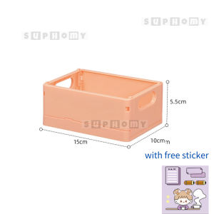💖SG local stock💖Foldable storage box Stationery organizer Desktop organiser Cosmetic jewellery box with free sticker