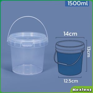 Nexlent 1L 0.3L 0.5L Bucket with Seal Clear Storage Plastic Container Pail Food Packaging Canister