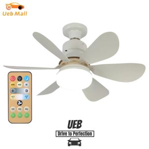 [UEB Mall] 6-Blade E27 LED Ceiling Fan Lamp 40W Dimmable Remote 3-Speed Timer Sleep Mode Quiet Home Bedroom Light