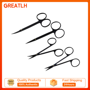 GREATLH Surgical Scissors Black Handle Scissors Small Large Ophthalmic Instrument Eyelid Tools