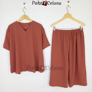 Setelan wanita crinkle Ld 120 bb 60 - 80 kg jumbo melar lembut oneset lengan balon kekinian terbaru