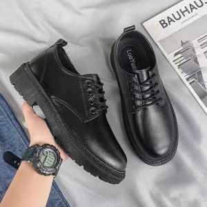 TWICE Original Korean Glossy Leather Shoes Fashion Loafers For Men Black Formal Work Shoes Business Men Black Shoes