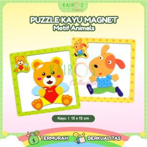 Puzzle Kayu Magnet Animals