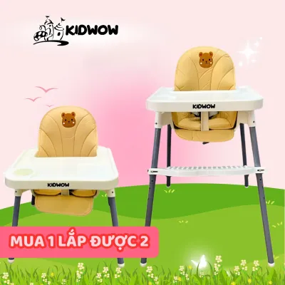 Ghế ăn dặm bàn ăn cho bé kèm mặt bàn diều chỉnh 2 nấc 3 dây đai an toàn sử dụng cho bé từ 6 tháng đến 3 tuổi.