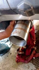 Knalpot Racing Mobil HKS Brong 3.5inch Full Stainless Ngebass Empuk Adem Bulet Polos