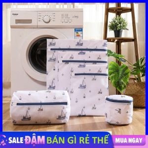 Set 5 Túi Lưới Giặt Đựng Quần Áo Đồ Lót Trong Máy Giặt / Túi Giặt Bảo Vệ Quần Áo Có Hoa Văn - Nhiều Kích Cỡ
