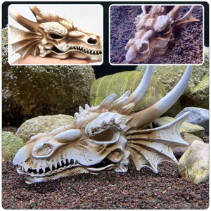 Aquariums Resin Dinosaur Skull House Shelter Decorations Aquatic Pet Hideouts Cave Fish Tanks Ornament Scene Landscape