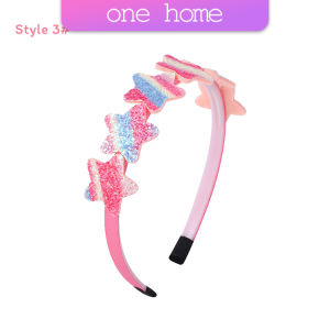 One Home ที่คาดผมเด็ก น่ารัก มีกลิตเตอร์ สีสันสดใสหัวใจ Hair band
