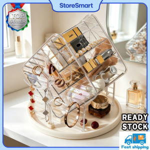 【StoreSmart】 READY STOCK Cosmetic Storage Box Transparent makeup brushes lipsticks jewelry storage Extra-large storage