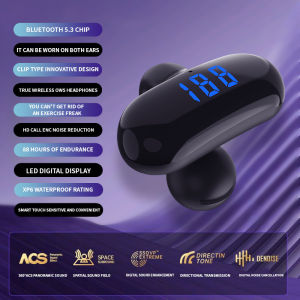 Tai nghe Bluetooth mới tai nghe đơn micro không dây tai nghe hiển thị LED tai nghe dẫn truyền xương không vào tai tai nghe thể thao 1 cái
