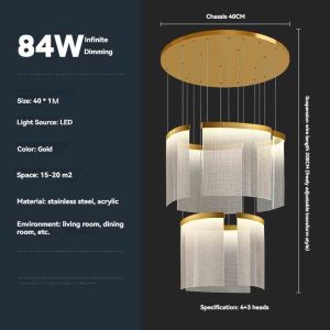 Luxury Villa Staircase Long Crystal Chandelier Suitable for Living Room Dining Room Ceiling Light