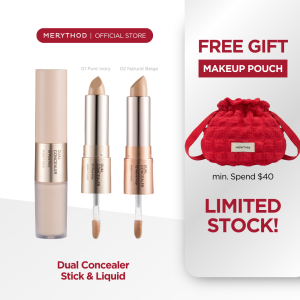MERYTHOD Dual Concealer – Stick & Liquid | Flawless Coverage Dual Perfection SPF30/PA++ Balm Stick and Cream Two Types in One