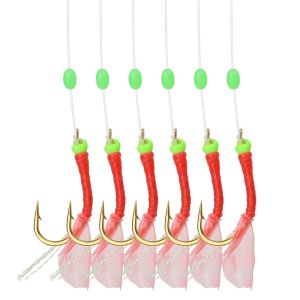 SERAPHYXO Fishing Tackle Fishing Accessories Fishing Hooks Fishing Hook Wire Fishing Feather Hook Fishskin Skirt Lure Fishing Sabiki Rigs Fishin Hooks Artificial Fishing Lures