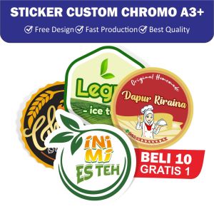 Cetak Stiker Label Produk / Cetak Sticker Costum / Cetak Stiker Kemasan / Stiker Cromo