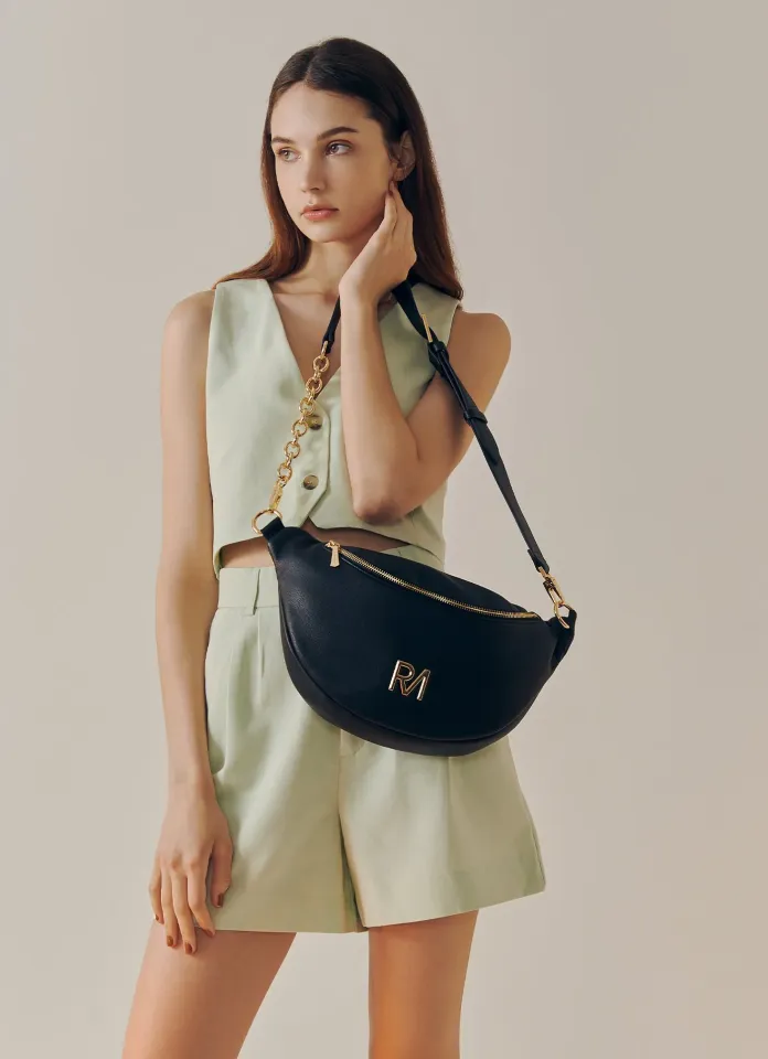 ROBINMAY - 梦特胸包金属版（L） Metallic Chest Bag Pu Leather