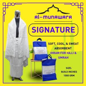KAIN IHRAM DEWASA FOR HAJJ AND UMRAH - COOl SOFT QUALITY - SIGNATURE