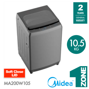 Midea 10.5KG Soft Close Lid Top Load Washer Washing Machine with Detergent Box - Model: MA200W105