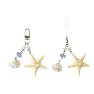Stylish Oceanics Inspired Keychain With Realistic Sea Star Shell Designs for Everyday Use
