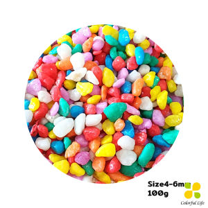 CLM หินใส่ตู้ปลา หินประดับ ตกแต่งสวน 100g / ต่อแพ็ค Colorful Stones