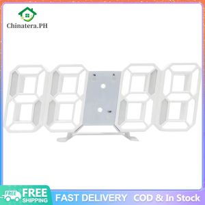 3D LED Digital Wall Clock Smart Wall Clock Auto Adjustable Brightness Bedside Alarm Clock USB Powered for Home Office