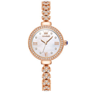 OLEVS 9903 Quartz Women Fashion Watch Gift Round-dial Stainless Steel Watchband Wristwatch Luminous