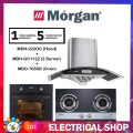 (COMBO) Morgan Cooker Hood MDH-922OC (900MM/1300M3) MDH922OC + Glass 2 Burner Hob MBH-GC1122 / MBHGC1122 + 70L Built-in Oven 8F MBO-7680D Digital MBO7680D. 