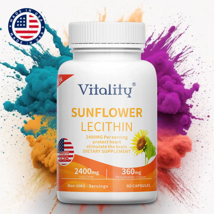 Sunflower Lecithin Capsules, 2400 mg Organic Sunflower Lecithin