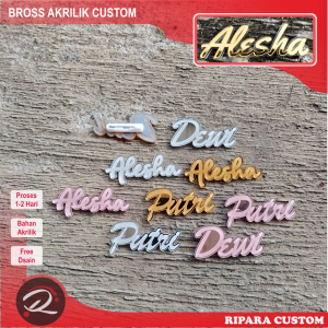 Bros nama . Bros hijab . Bross nama custom . Bros akrilik