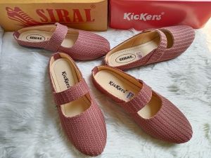 Sepatu Selop Wanita Bahan Rajut Warna Salem