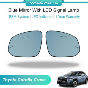 VACC AUTO BSM Blue Mirror with LED Signal Lamp Side Rearview Mirror Lens For Toyota Corolla Cross XG10 2020 - 2027 Car Accessories