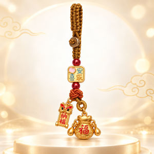 已开光 招财钥匙扣 手机链 礼物 Fortune-Taking Keychain Mobile Phone Chain Gift 心想事成钥匙扣金蟾好事花生招财彩釉手机链所愿皆得好运常伴身旁
