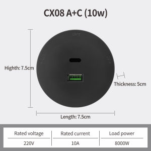 Movable Power Track Outlet 8000W Universal Power Adapter track Socket usb fast charge Outlet Modern Electric Wall Outlet for Living Room Office Kitchen