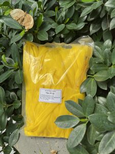 Túi lưới đựng hành tỏi gói 500gram có kèm móc và râu treo (màu vàng)