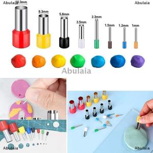 [COD] Abulaia 8 Pcs 8 Sizes Polymer Clay Cutter Molds Hole Punches Tool Set DIY Polymer Clay Earrings Making Craft Handmade