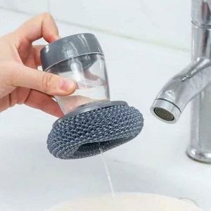 Cọ Rửa Chén Có Bình Đựng Nước Rửa Tiện Lợi - Bàn Chải Chà Rửa Xoong Nồi Cầm Tay - Dụng Cụ Cọ Rửa Đa Năng Tiện Lợi Không Bẩn Tay