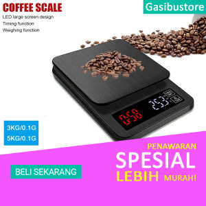 Timbangan Dapur Elektronik LCD Digital 3Kg/0.1G 5Kg/0.1G 10Kg/1G dengan Timer untuk Drip Coffee dan Pengukuran Berat di Rumah