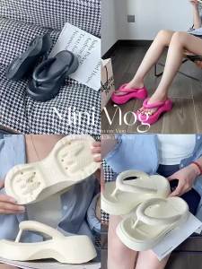 Misssuper EVA Thick-Soled Flip-Flops For Outdoor Wear Lightweight Versatile Fashionable Summer Height-Increasing WomenS High-Heel Slippers