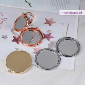 toushanasd VINTAGE Alloy Compact Pocket Mirror พับแต่งหน้าเครื่องสำอางแว่นขยาย