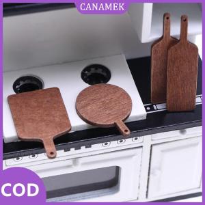 CANAMEK✨ 5 cái bộ 1:12 Dollhouse thu nhỏ vòng Thớt vuông thớt bánh mì tráng miệng Bảng Mô hình nhà bếp trang trí nội thất đồ chơi