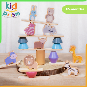 Xếp Hình Động Vật Montessori - Bộ đồ chơi xếp hình khối thăng bằng Toddler Toys bằng gỗ cho bé từ 01 tuổi phát triển